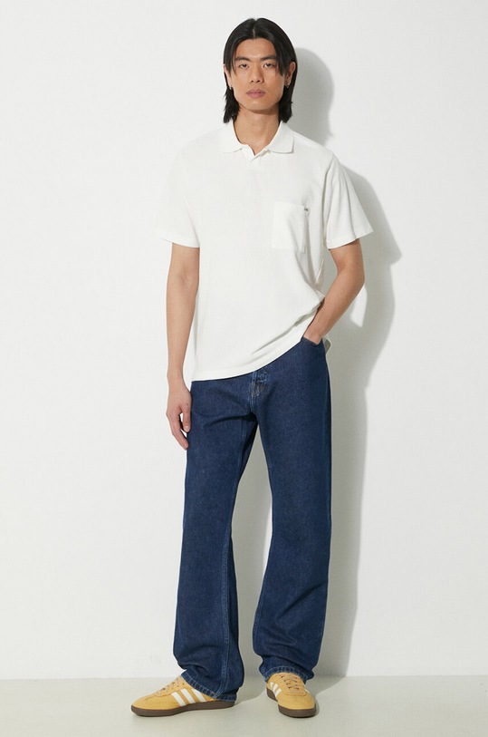 Universal Works polo de bumbac Vacation 30603.OFF.WHITE alb SS24