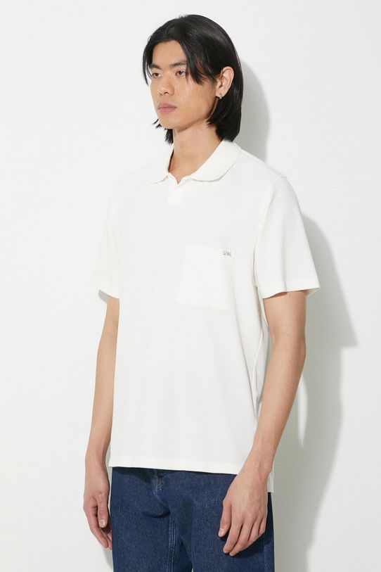 Bavlněné polo tričko Universal Works Vacation bílá 30603.OFF.WHITE