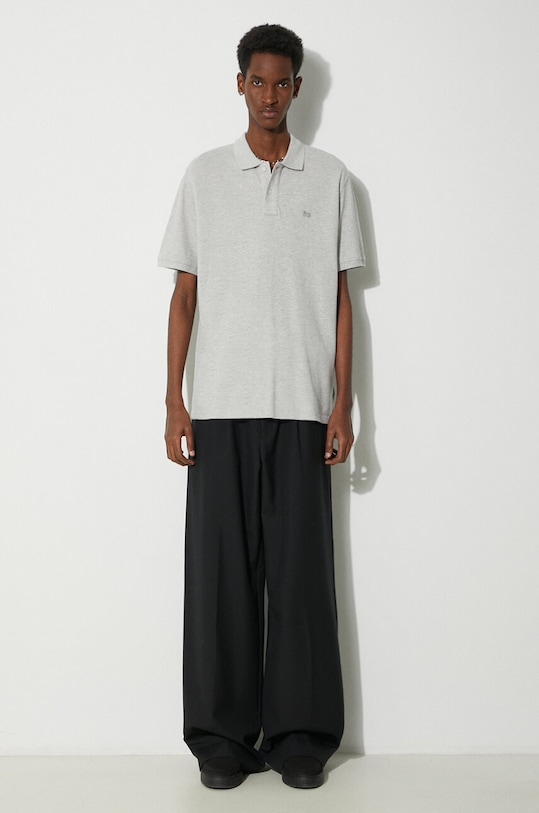 Βαμβακερό μπλουζάκι πόλο Woolrich Classic American Polo CFWOPO0062MRUT2555 γκρί SS24