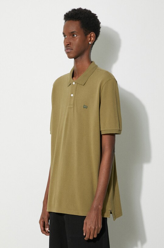 Βαμβακερό μπλουζάκι πόλο Woolrich Classic American Polo πράσινο CFWOPO0062MRUT2555