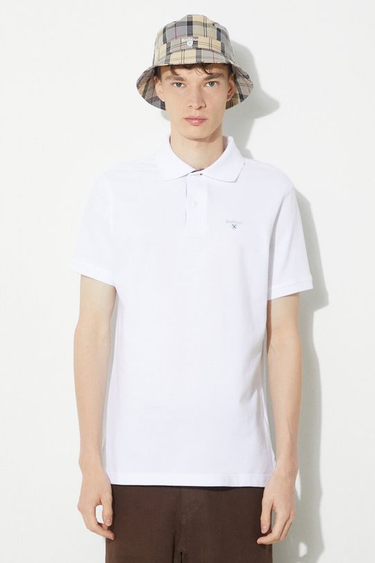 Хлопковое поло Barbour Tartan Pique Polo хлопок белый MML0012