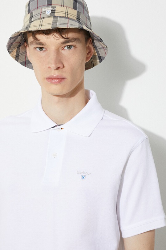 Хлопковое поло Barbour Tartan Pique Polo MML0012 белый