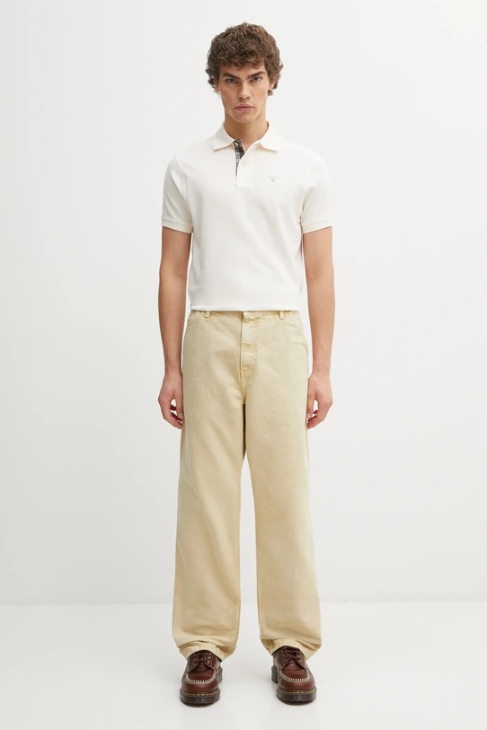 Хлопковое поло Barbour Tartan Pique Polo MML0012 бежевый
