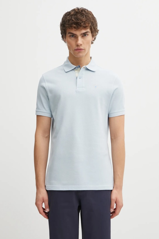 Barbour polo bawełniane Tartan Pique Polo niebieski MML0012