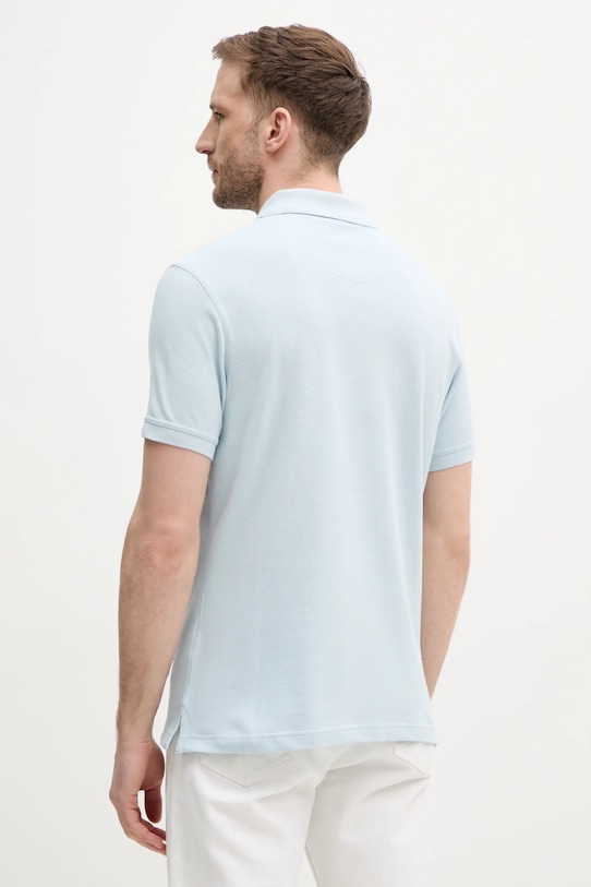 Βαμβακερό μπλουζάκι πόλο Barbour Tartan Pique Polo MML0012 μπλε AA00