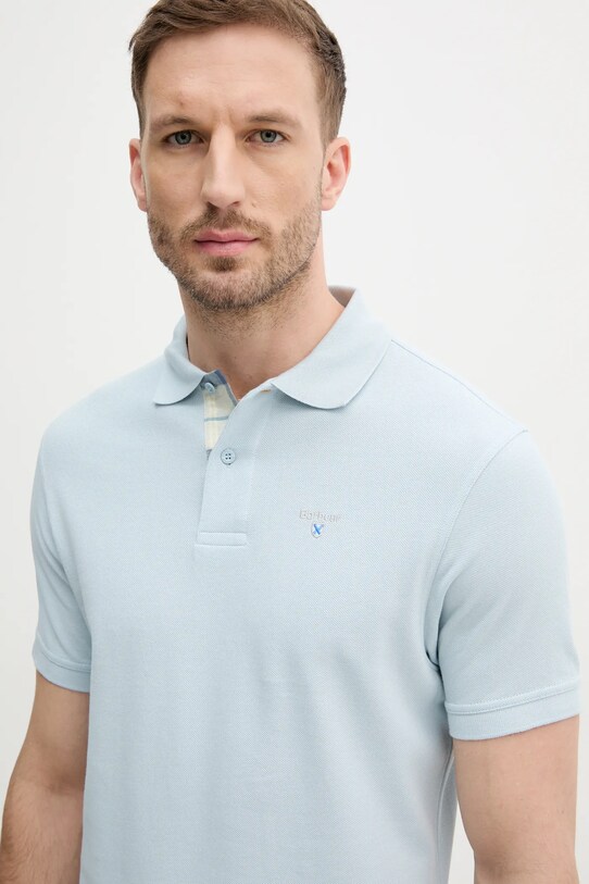 Odzież Barbour polo bawełniane Tartan Pique Polo MML0012 niebieski