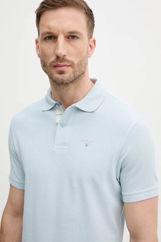 Ρούχα Βαμβακερό μπλουζάκι πόλο Barbour Tartan Pique Polo MML0012 μπλε