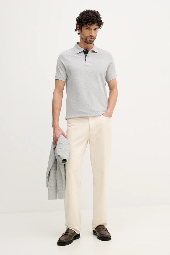 Barbour polo bawełniane Tartan Pique Polo MML0012 szary AA00