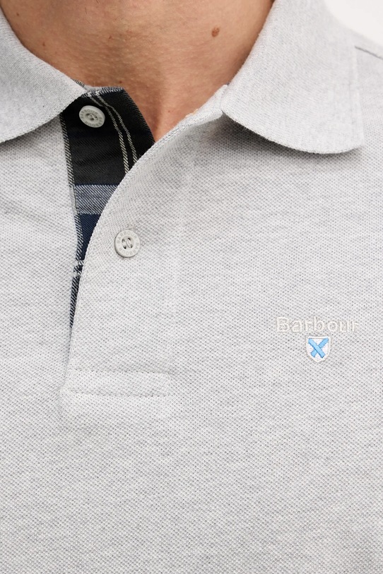 Barbour polo bawełniane Tartan Pique Polo MML0012 szary