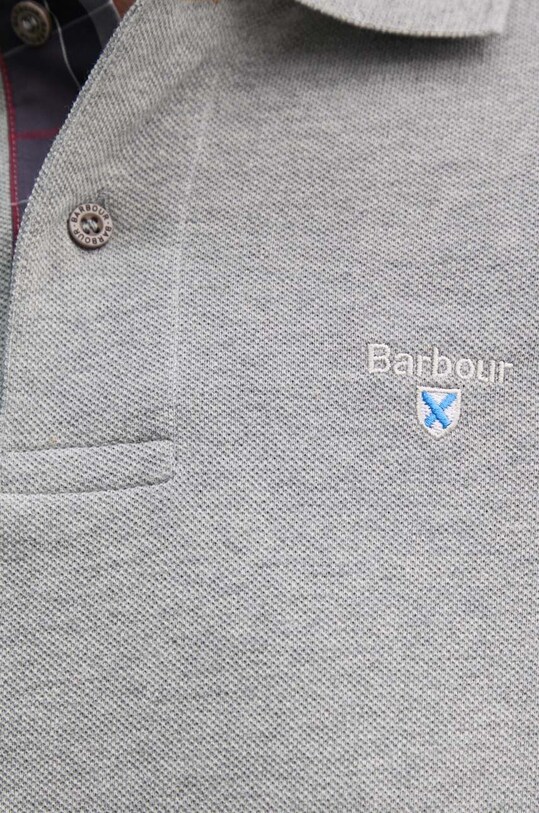 Хлопковое поло Barbour Tartan Pique Polo MML0012 серый