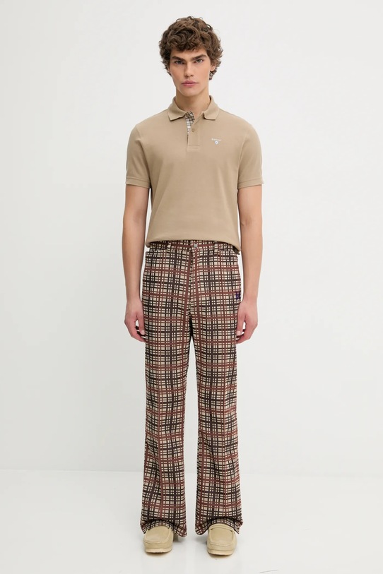 Хлопковое поло Barbour Tartan Pique Polo MML0012 бежевый