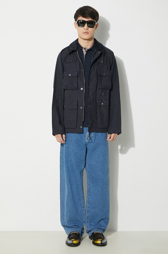 Хлопковое поло Barbour Tartan Pique Polo MML0012 тёмно-синий AA00