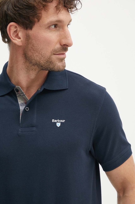 Barbour polo de bumbac Tartan Pique Polo bleumarin MML0012