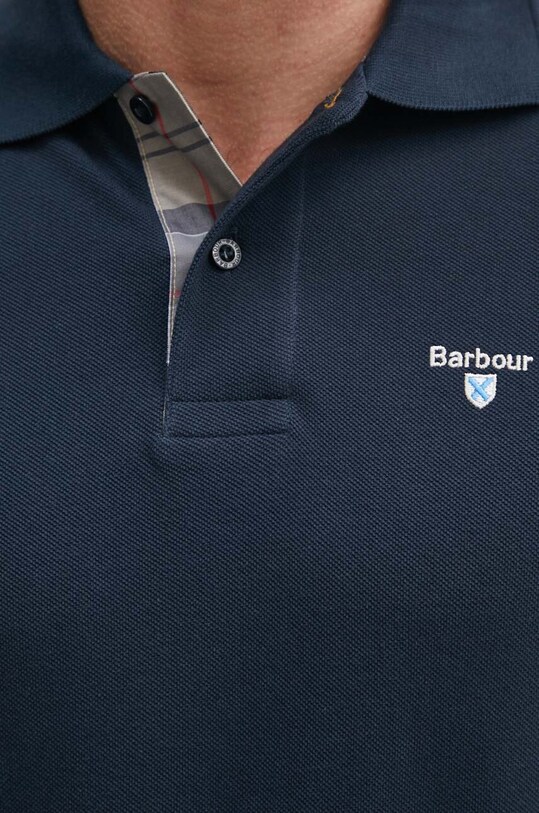 Barbour polo de bumbac Tartan Pique Polo MML0012 bleumarin