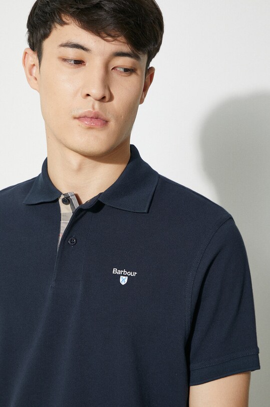 Barbour polo de bumbac Tartan Pique Polo MML0012 bleumarin