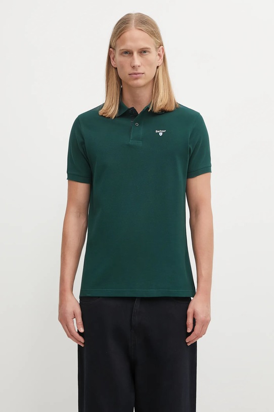 Barbour polo bawełniane Tartan Pique Polo zielony MML0012