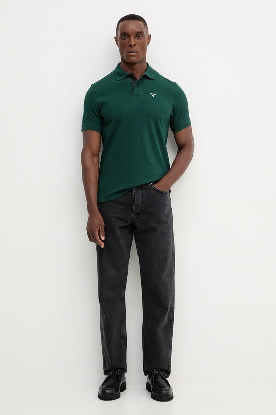 Barbour polo bawełniane Tartan Pique Polo MML0012 zielony AA00