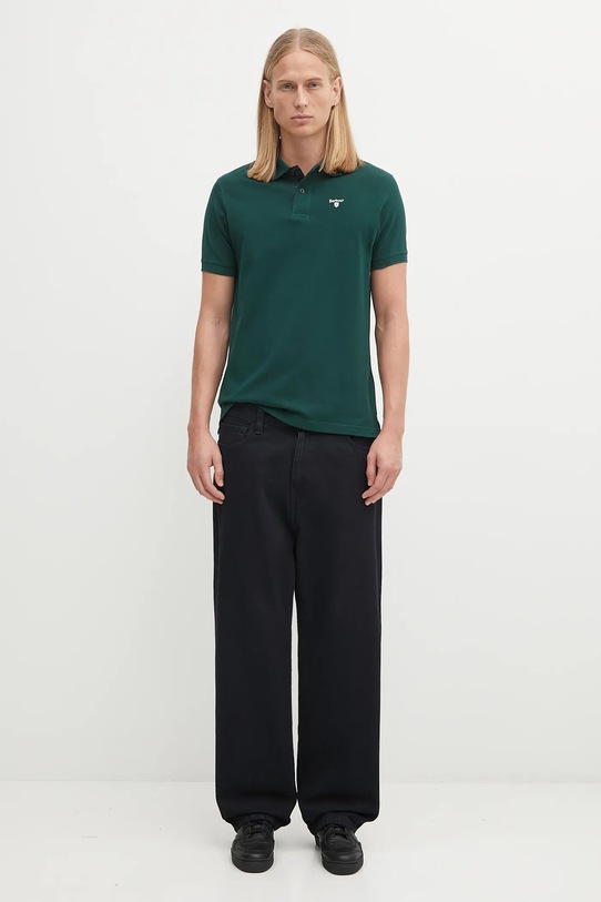 Barbour polo bawełniane Tartan Pique Polo MML0012 zielony