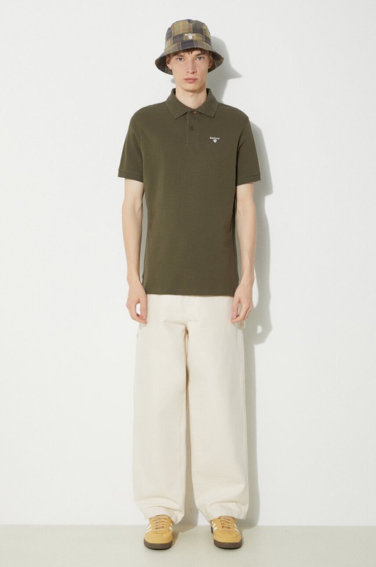 Barbour polo in cotone Tartan Pique Polo regolare verde MML0012