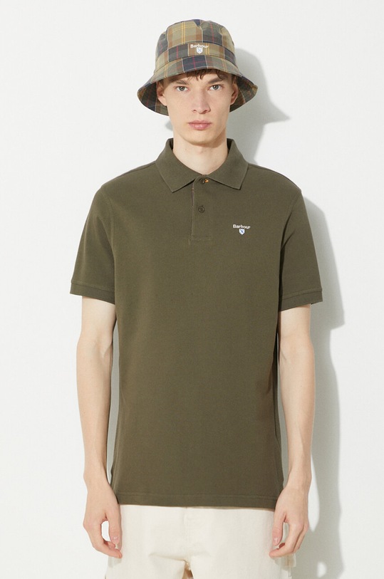 Odzież Barbour polo bawełniane Tartan Pique Polo MML0012 zielony