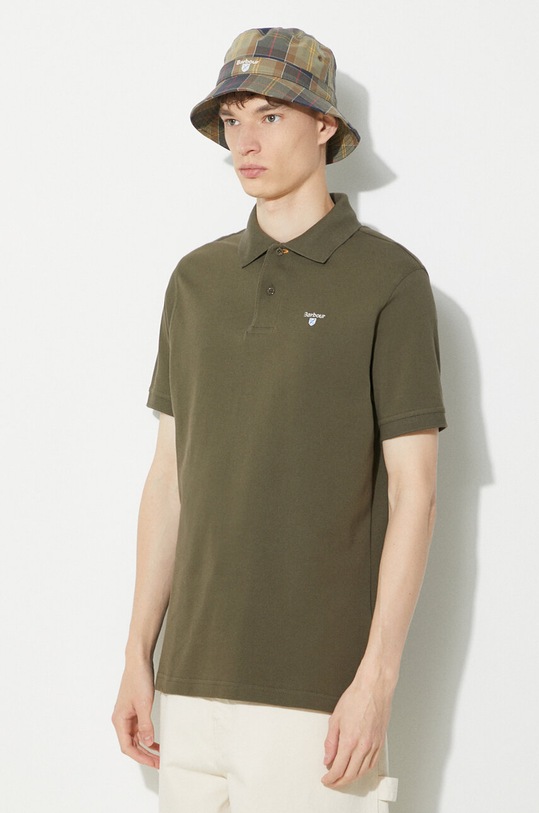 Barbour polo bawełniane Tartan Pique Polo zielony MML0012
