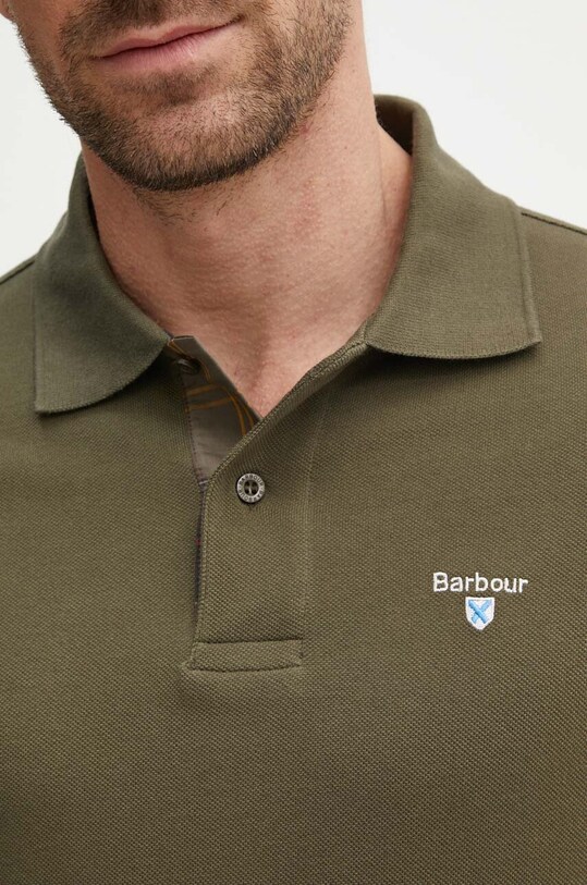 Памучна тениска с яка Barbour Tartan Pique Polo MML0012 зелен