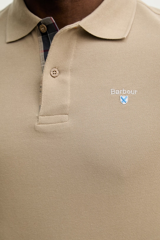 Bombažen polo Barbour Tartan Pique Polo MML0012 bež