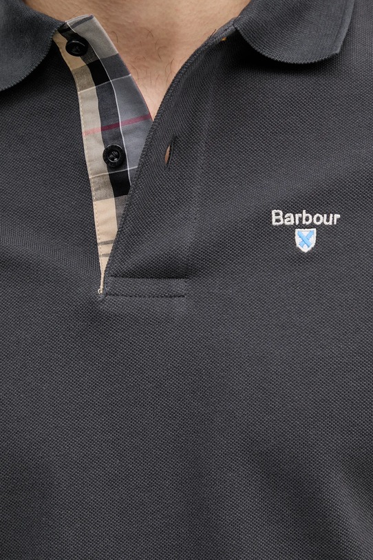 Bavlněné polo tričko Barbour Tartan Pique Polo MML0012 šedá