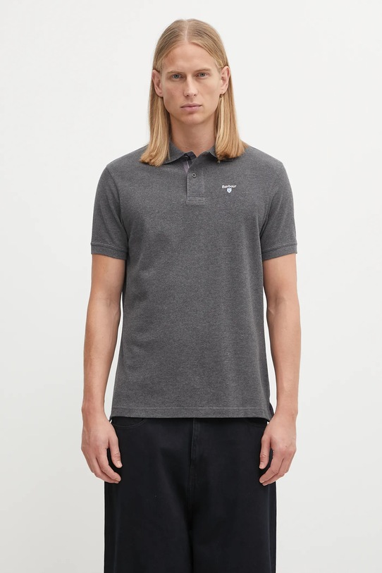 Pamučna polo majica Barbour Tartan Pique Polo siva MML0012