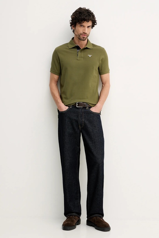 Barbour polo bawełniane Tartan Pique Polo MML0012 zielony AA00