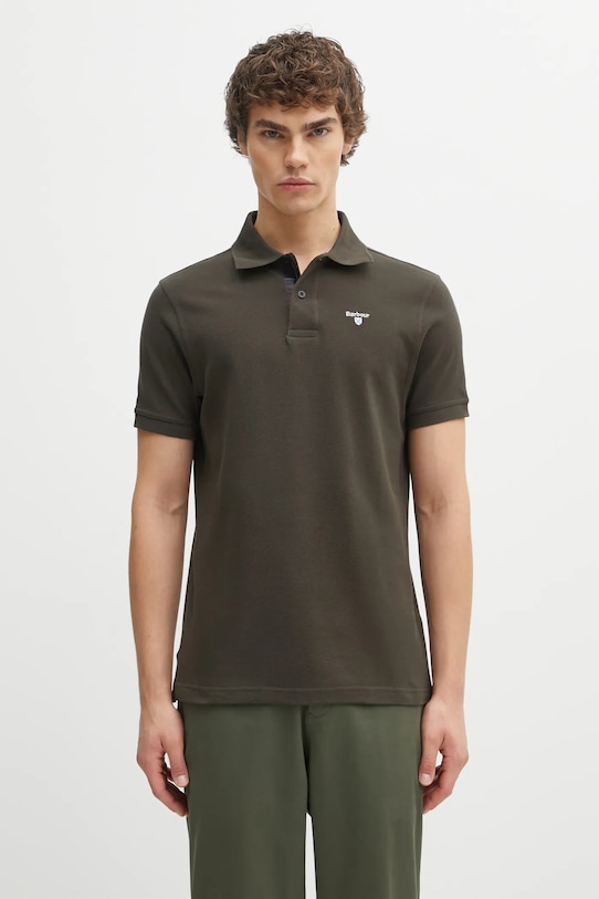 Barbour cotton polo shirt Tartan Pique Polo cotton green MML0012