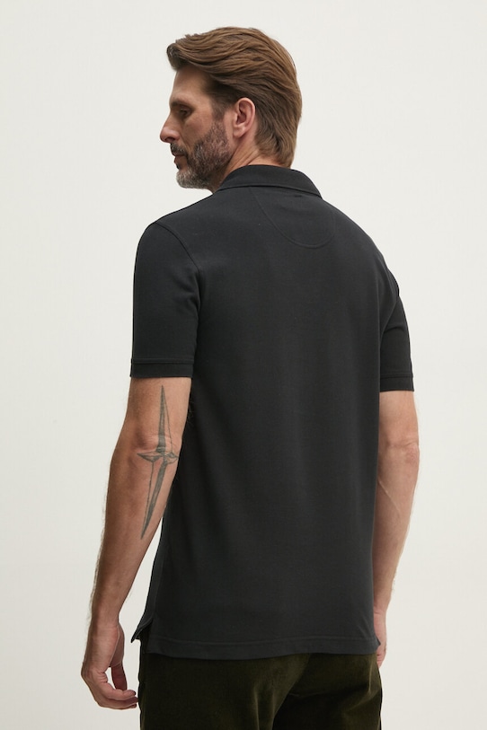 Îmbrăcăminte Barbour polo de bumbac Tartan Pique Polo MML0012 negru
