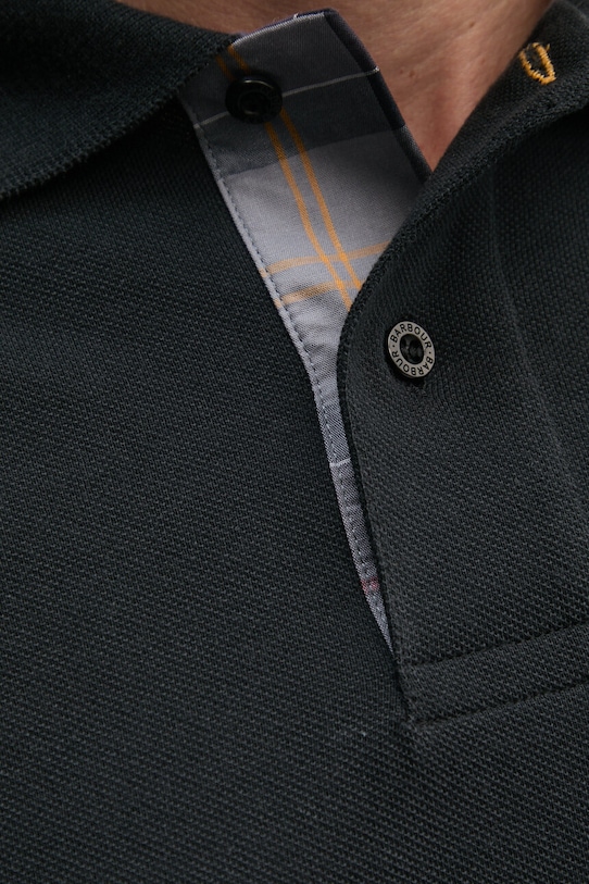 Barbour polo de bumbac Tartan Pique Polo MML0012 negru