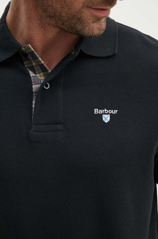 Barbour polo bawełniane Tartan Pique Polo MML0012 czarny