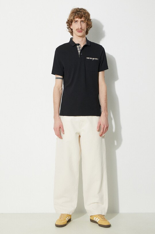Бавовняне поло Barbour Corpatch Polo MML1071 чорний SS24