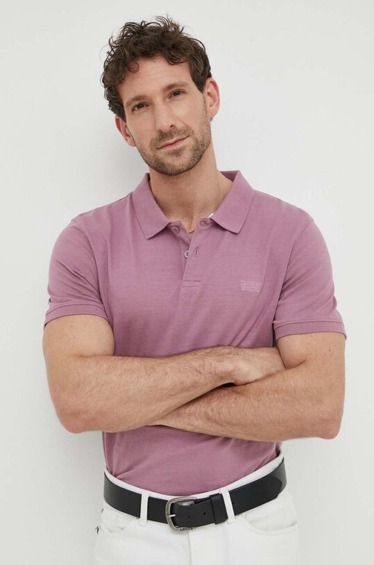 Levi's polo de bumbac slim roz A4842