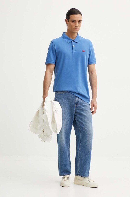 Levi's polo bawełniane A4842 niebieski SS24