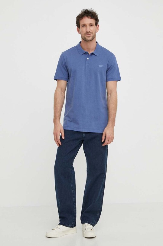 Levi's polo de bumbac A4842 albastru SS24
