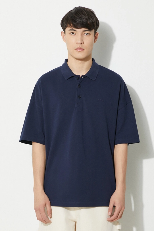 A.P.C. polo de bumbac polo antoine uni bleumarin COGWZ.H26212.IAK