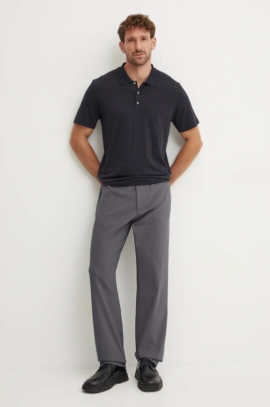 Theory polo de bumbac M0294501 bleumarin AW24