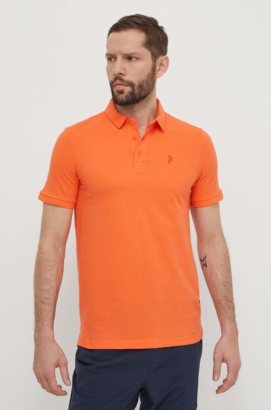 Peak Performance polo de bumbac G79486 portocaliu SS24