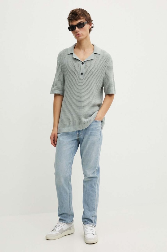 Abercrombie & Fitch polo de bumbac KI120.4118.120 gri SS24