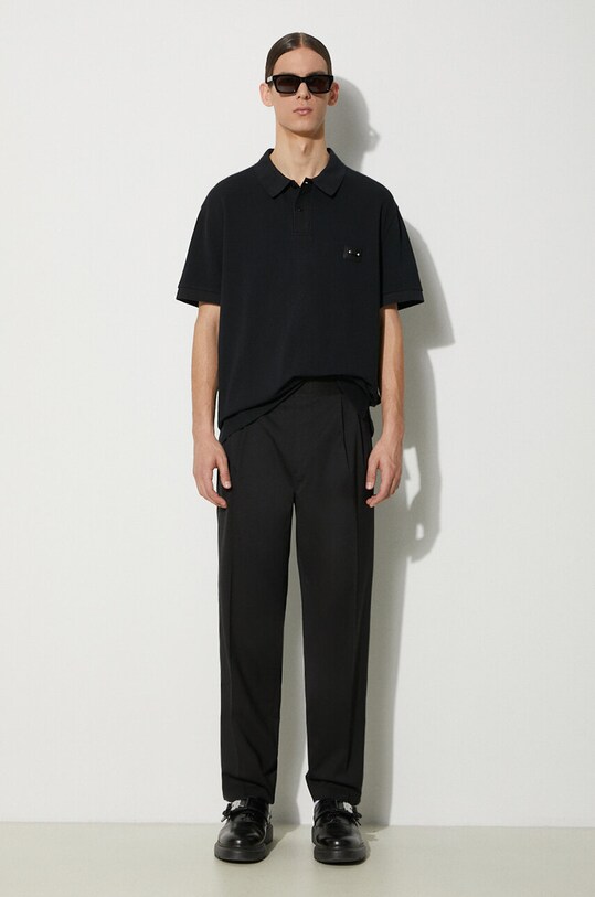 Neil Barrett cotton polo shirt Loose Pierced Nipple Polo MY70223A.Y517.001N black SS24