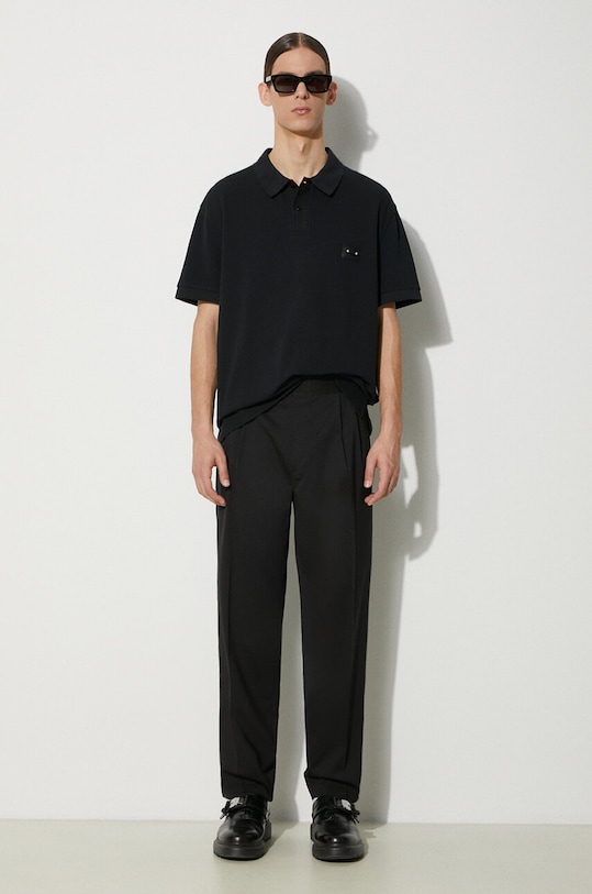 Neil Barrett polo bawełniane Loose Pierced Nipple Polo MY70223A.Y517.001N czarny SS24