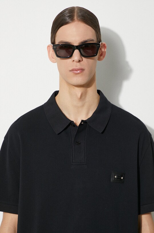 Neil Barrett cotton polo shirt Loose Pierced Nipple Polo MY70223A.Y517.001N black