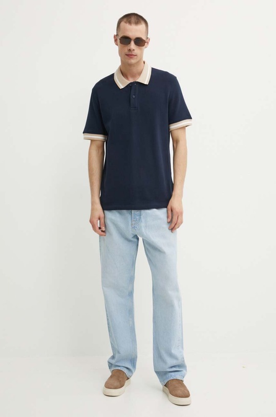 Marc O'Polo polo bawełniane DENIM 5000000173 granatowy SS24