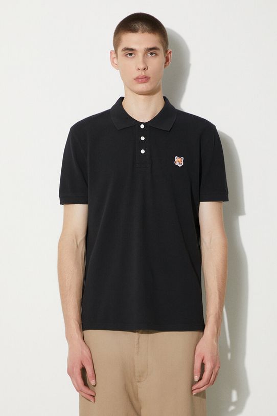 Βαμβακερό μπλουζάκι πόλο Maison Kitsuné Fox Head Patch Regular Polo