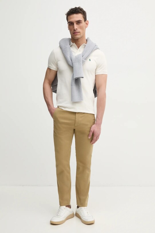 Polo Ralph Lauren polo bawełniane 710680784 beżowy SS25