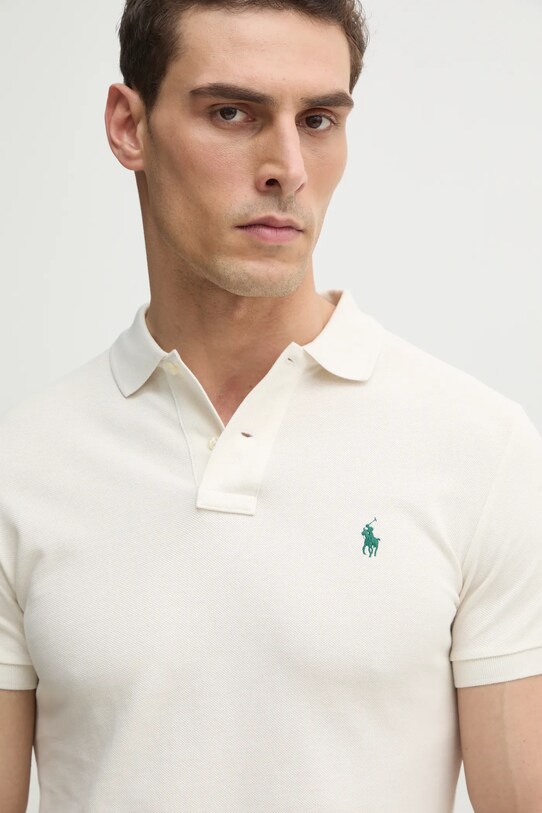 Бавовняне поло Polo Ralph Lauren бежевий 710680784