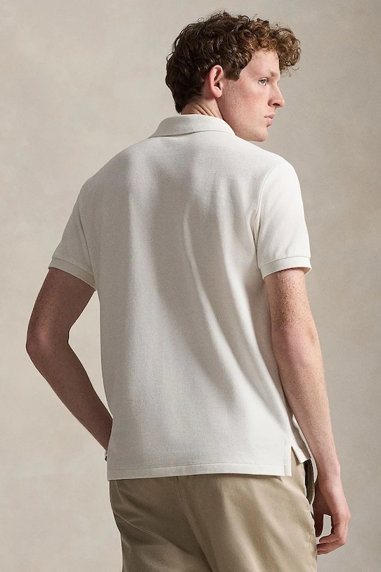 Pamučna polo majica Polo Ralph Lauren 710680784 bež SS26